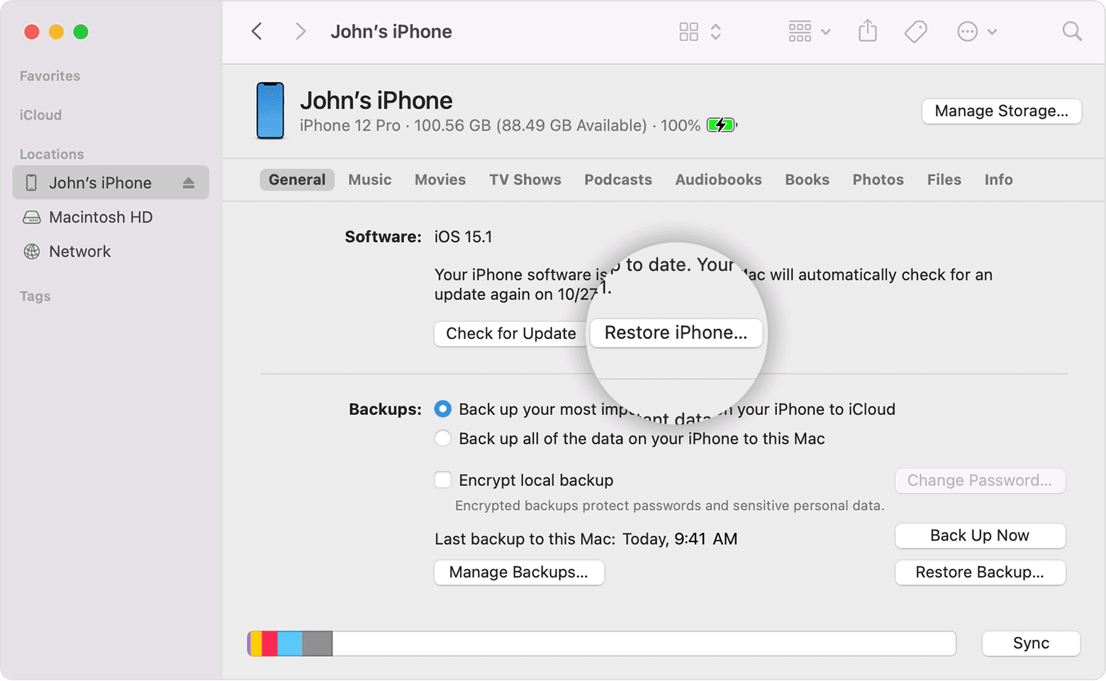 Restore your iPhone